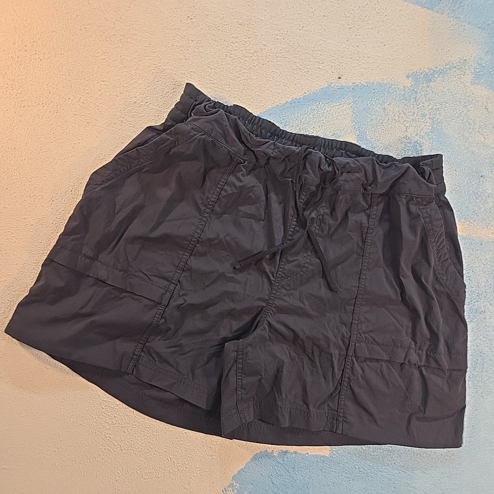 REI Co-op Men's Utility Shorts‎ Black Size L Stretch Waist Drawstring Pockets 5"